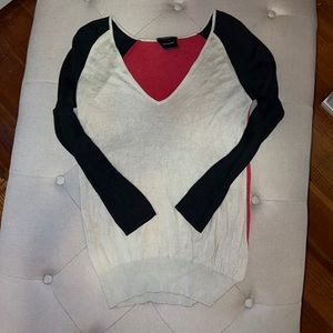 Longchamp V-neck Knit Top Patchwork